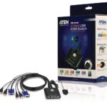 ATEN CS22U 2-Port USB VGA Cable KVM Switch with Remote Port Selector