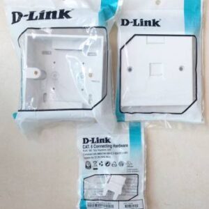 D-Link Combo D-RJ45 CAT6E Lan I/O Network Keystone Jack, Gang Box, Single Port Face Plate Dlink